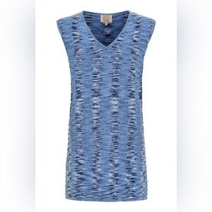 Blue Sleeveless Knit Dress